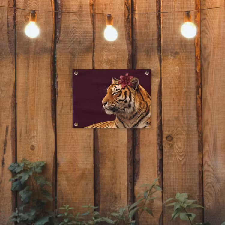 Tuinposter - Tijger - Bloem - Dieren — 2