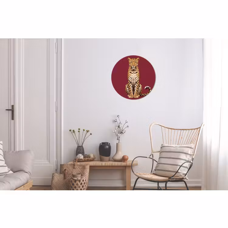 Wandcirkel - Aluminium - Kat - Dieren - Rood — 2