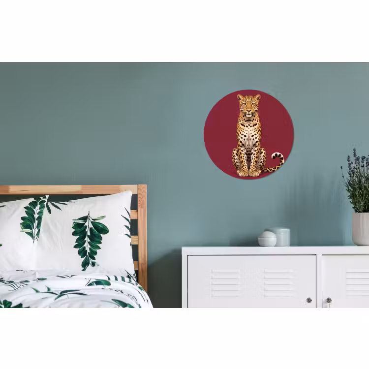 Wandcirkel - Aluminium - Kat - Dieren - Rood — 4