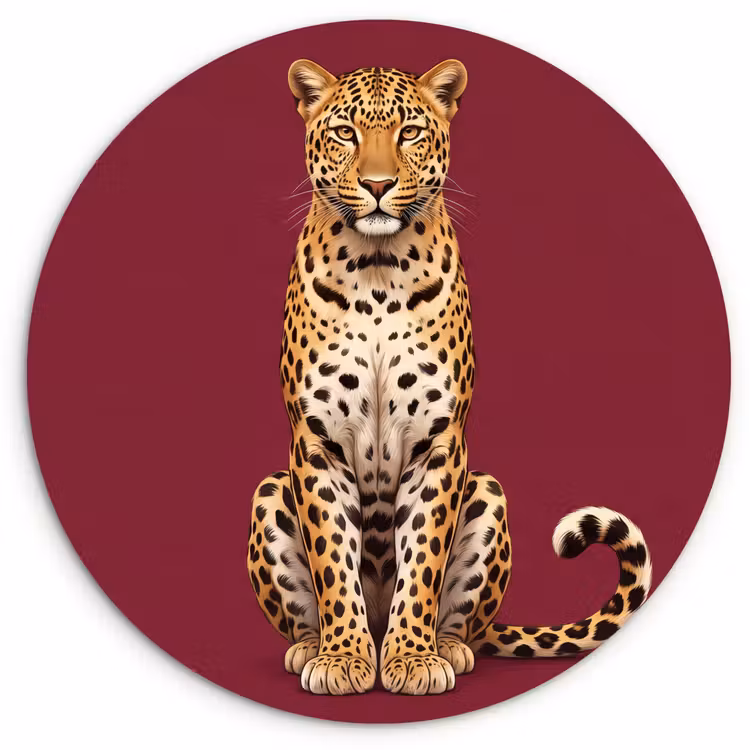 Wandcirkel - Glas - Kat - Dieren - Rood — 1