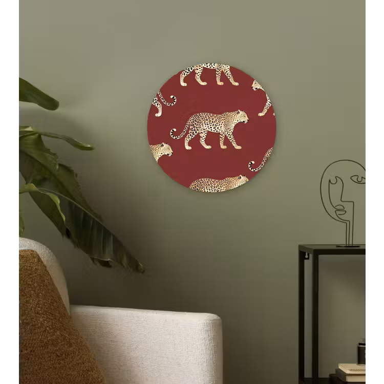 Wandcirkel - Glas - Katten - Patroon - Rood — 3
