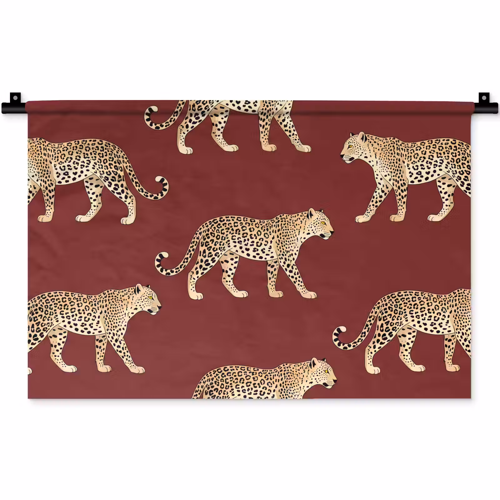 Wandkleed - Katten - Patroon - Rood — 1