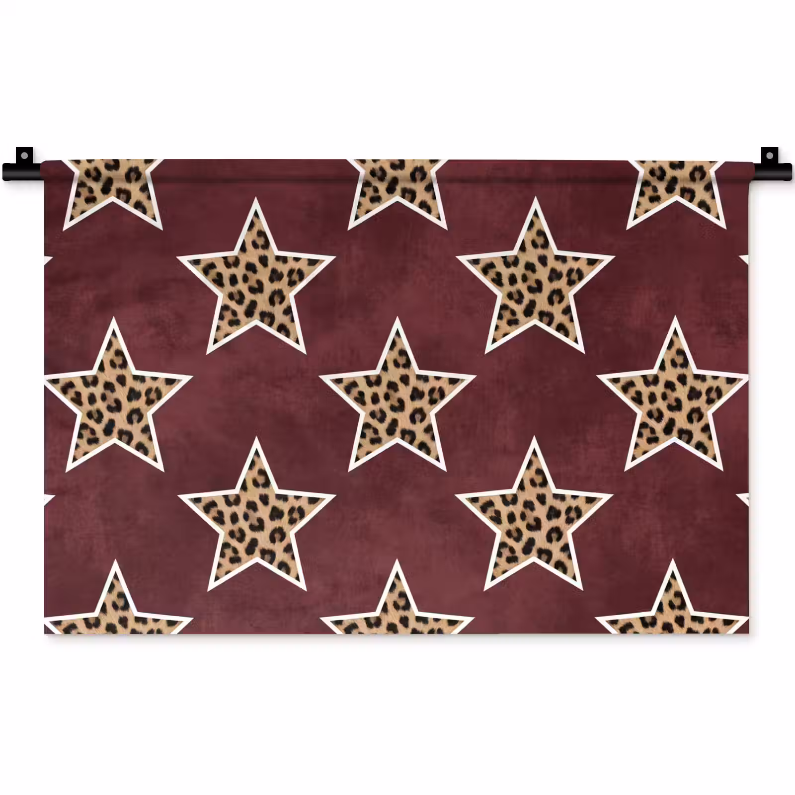 Wandkleed - Sterren - Luipaardprint - Rood — 1