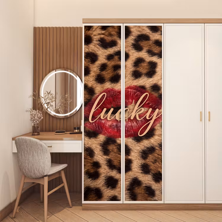 Deursticker - Dierenprint - Lippen - Rood — 5