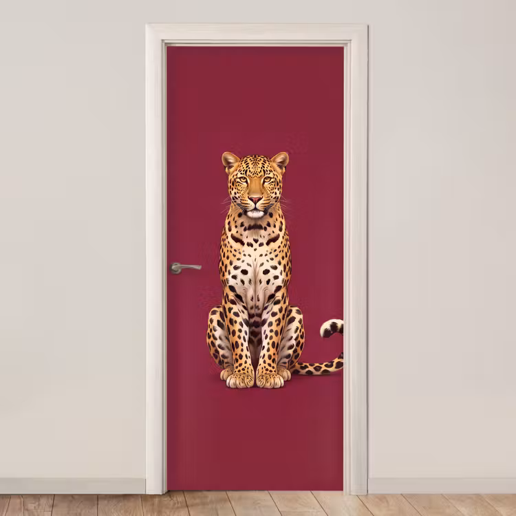 Deursticker - Kat - Dieren - Rood — 1