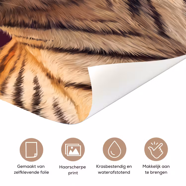 Deursticker - Tijger - Bloem - Dieren — 3
