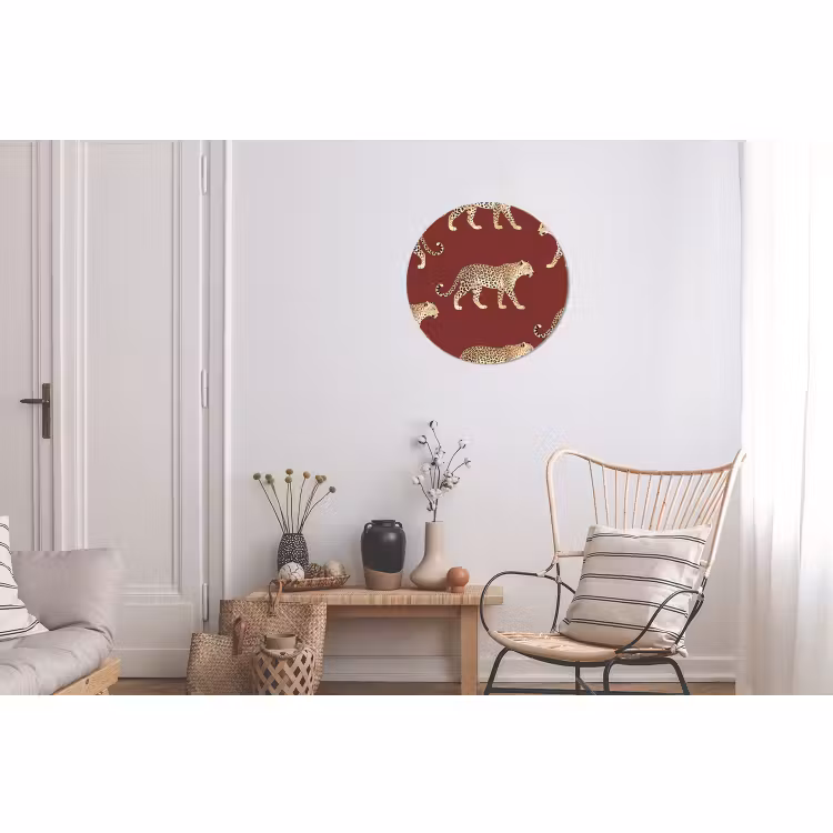 Wandcirkel - Aluminium - Katten - Patroon - Rood — 2