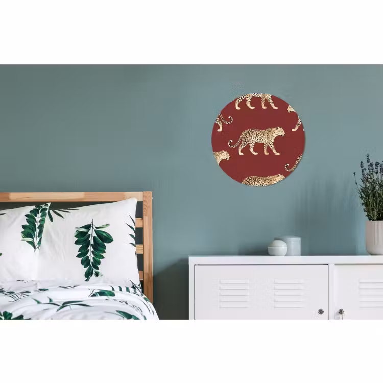 Wandcirkel - Aluminium - Katten - Patroon - Rood — 4