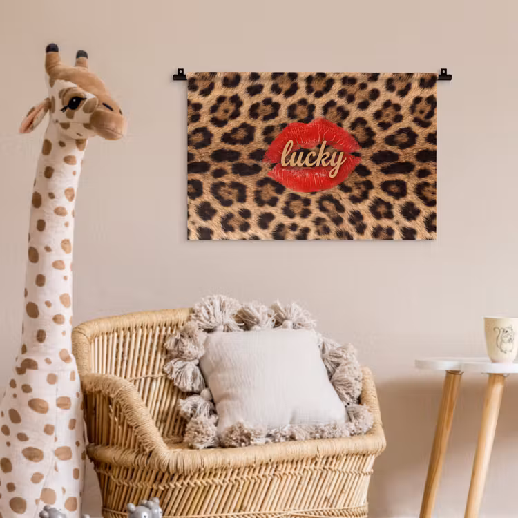 Wandkleed - Dierenprint - Lippen - Rood — 5