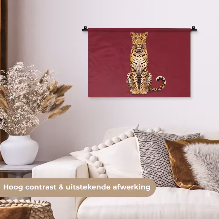 Wandkleed - Kat - Dieren - Rood — 4