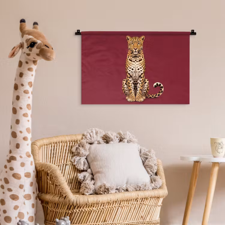 Wandkleed - Kat - Dieren - Rood — 5