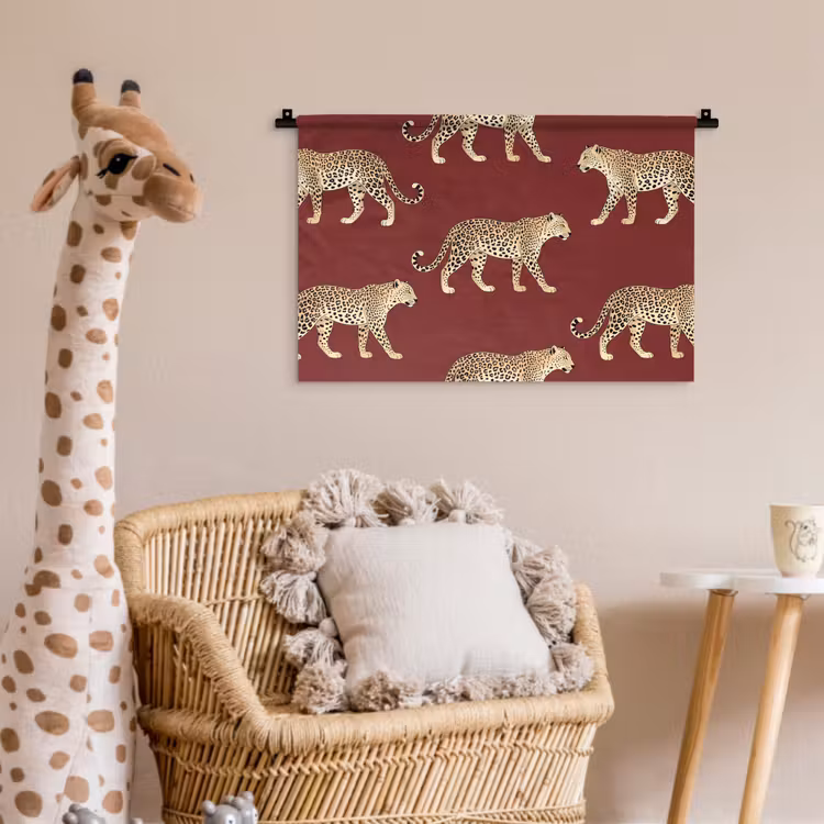 Wandkleed - Katten - Patroon - Rood — 5