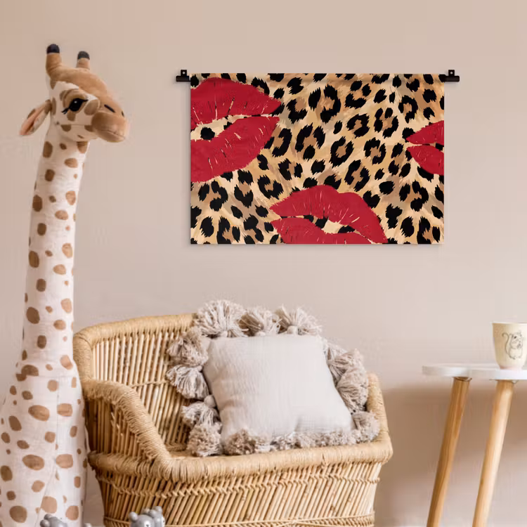 Wandkleed - Kusafdruk - Dierenprint - Rood — 5