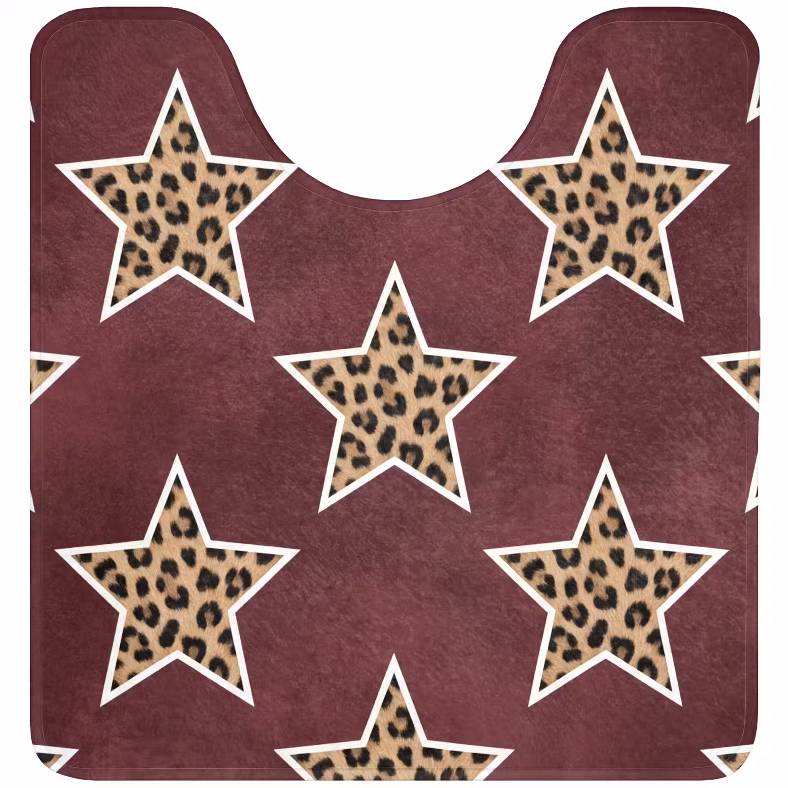 Wc Mat - Sterren - Luipaardprint - Rood — 1