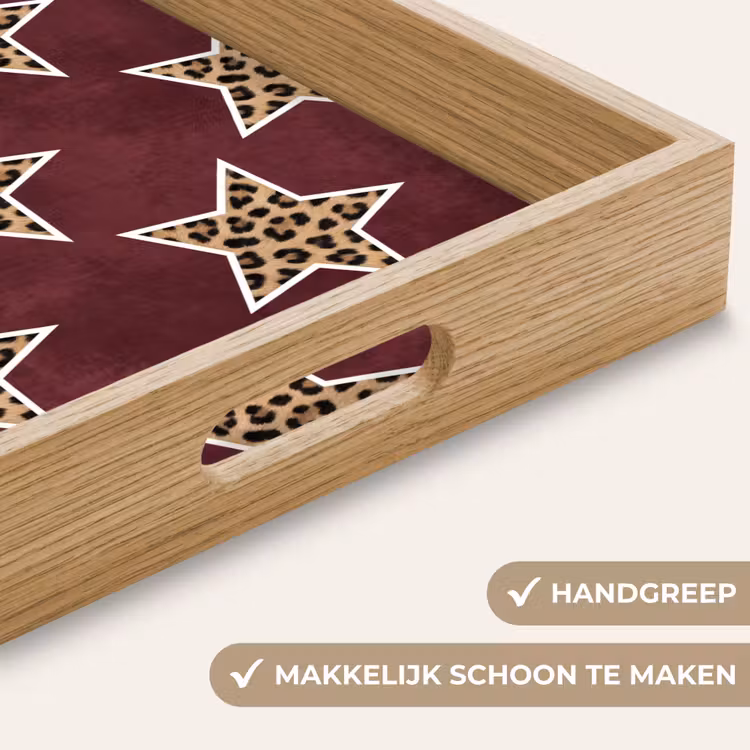 Dienblad - Sterren - Luipaardprint - Rood — 5