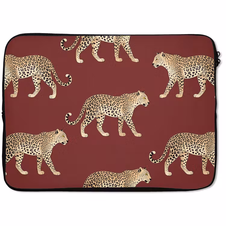 Laptophoes - Katten - Patroon - Rood — 1