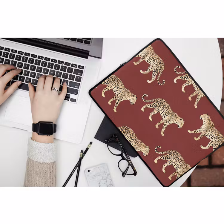 Laptophoes - Katten - Patroon - Rood — 3