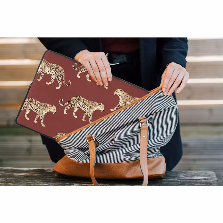 Laptophoes - Katten - Patroon - Rood — 4