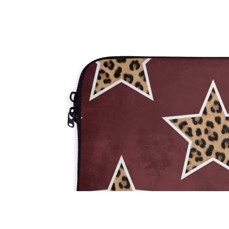 Laptophoes - Sterren - Luipaardprint - Rood — 5