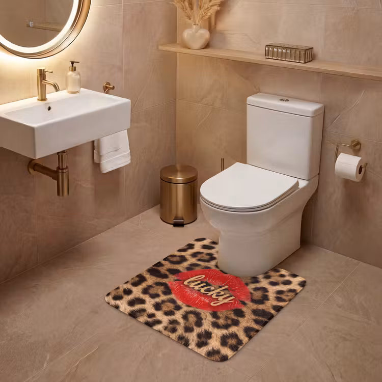 Wc Mat - Dierenprint - Lippen - Rood — 3