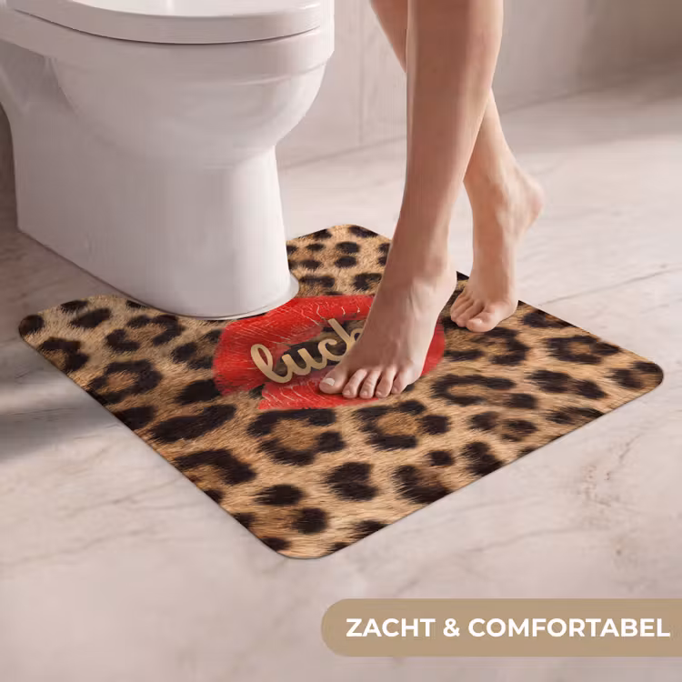 Wc Mat - Dierenprint - Lippen - Rood — 5