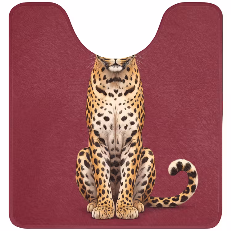 Wc Mat - Kat - Dieren - Rood — 1