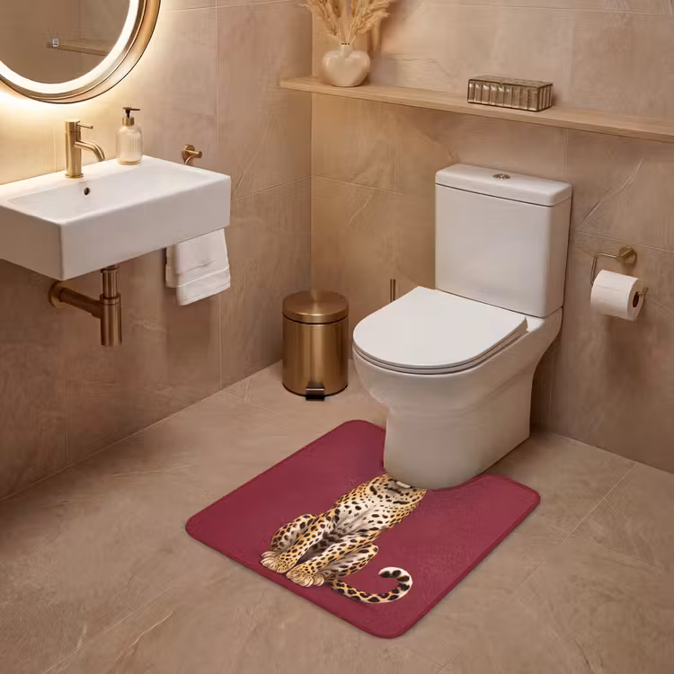 Wc Mat - Kat - Dieren - Rood — 3