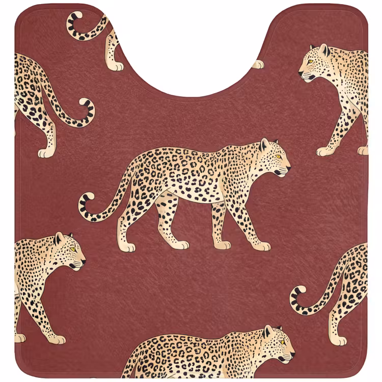 Wc Mat - Katten - Patroon - Rood — 1