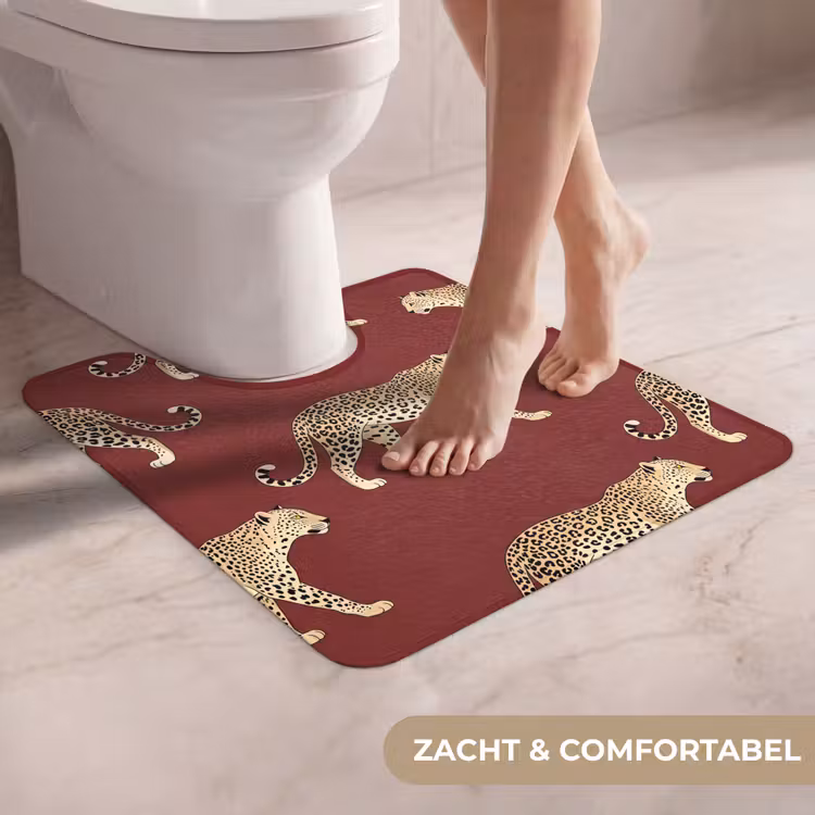 Wc Mat - Katten - Patroon - Rood — 5