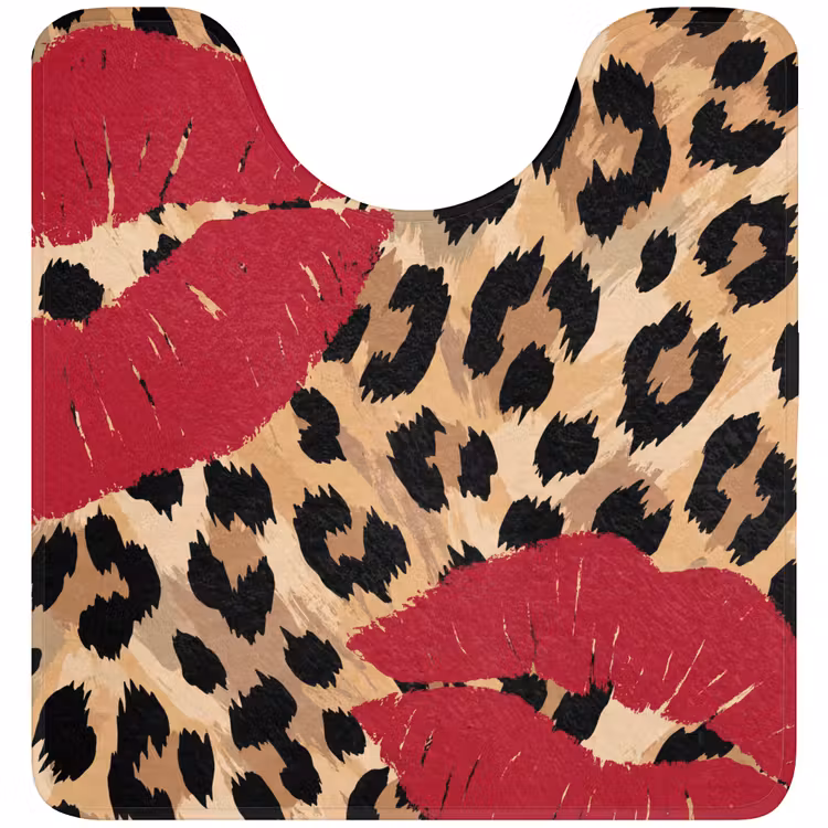 Wc Mat - Kusafdruk - Dierenprint - Rood — 1