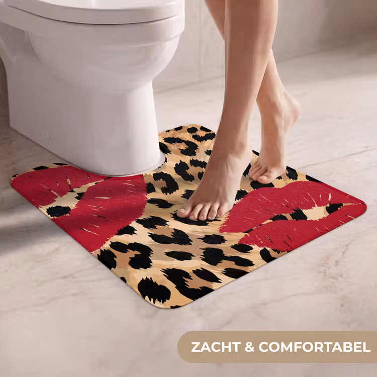 Wc Mat - Kusafdruk - Dierenprint - Rood — 5