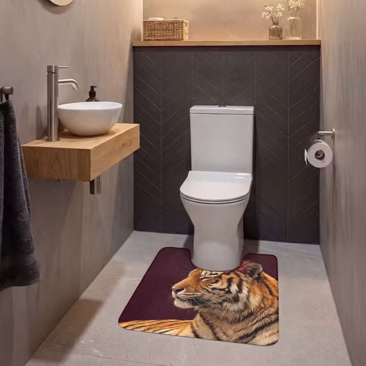 Wc Mat - Tijger - Bloem - Dieren — 2