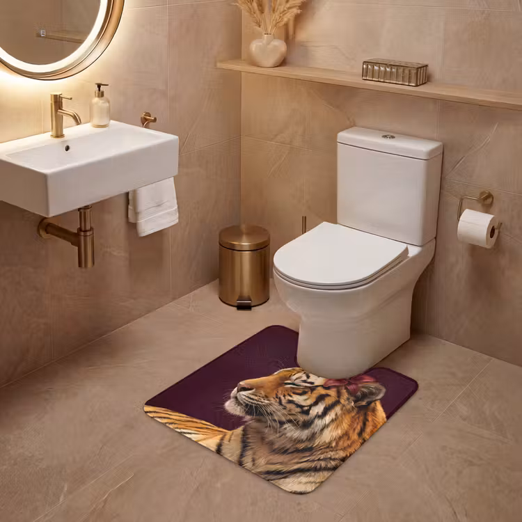 Wc Mat - Tijger - Bloem - Dieren — 3