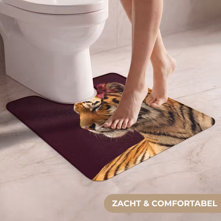 Wc Mat - Tijger - Bloem - Dieren — 5