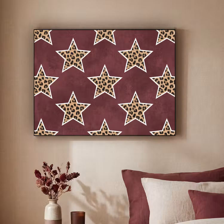 Art Frame - Sterren - Luipaardprint - Rood — 3