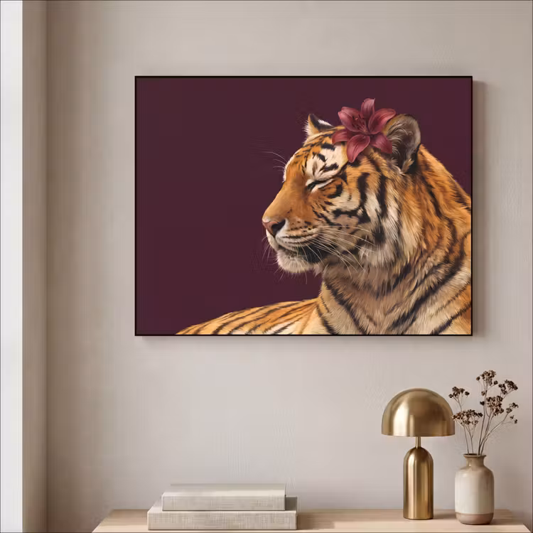 Art Frame - Tijger - Bloem - Dieren — 5