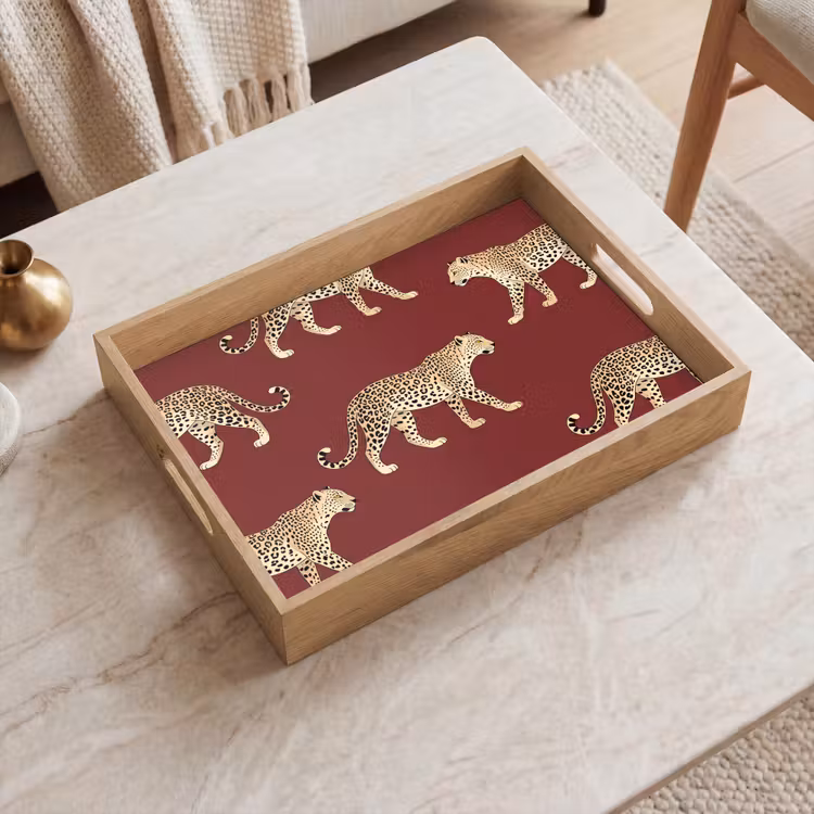 Dienblad - Katten - Patroon - Rood — 2