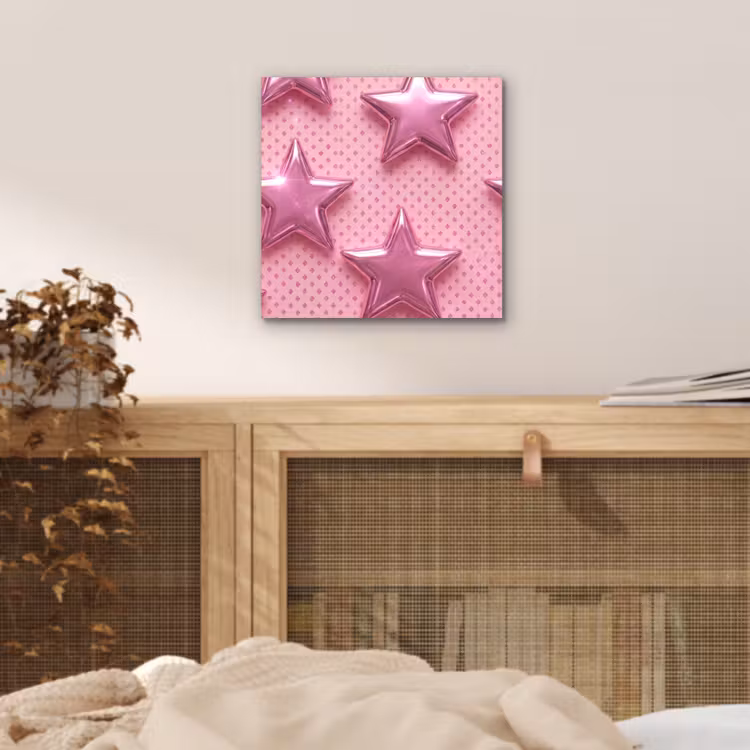 Aluminium schilderij - Sterren - Roze - Abstract — 4
