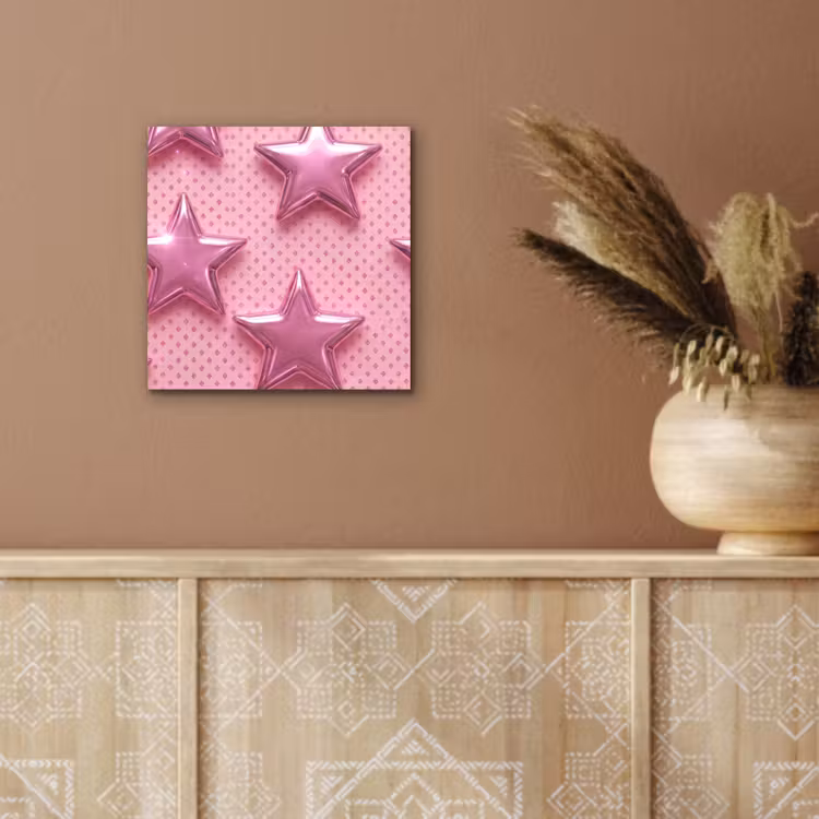 Aluminium schilderij - Sterren - Roze - Abstract — 5