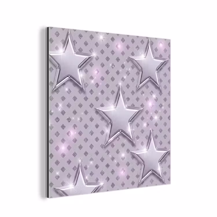 Aluminium schilderij - Sterren - Zilver - Abstract — 1