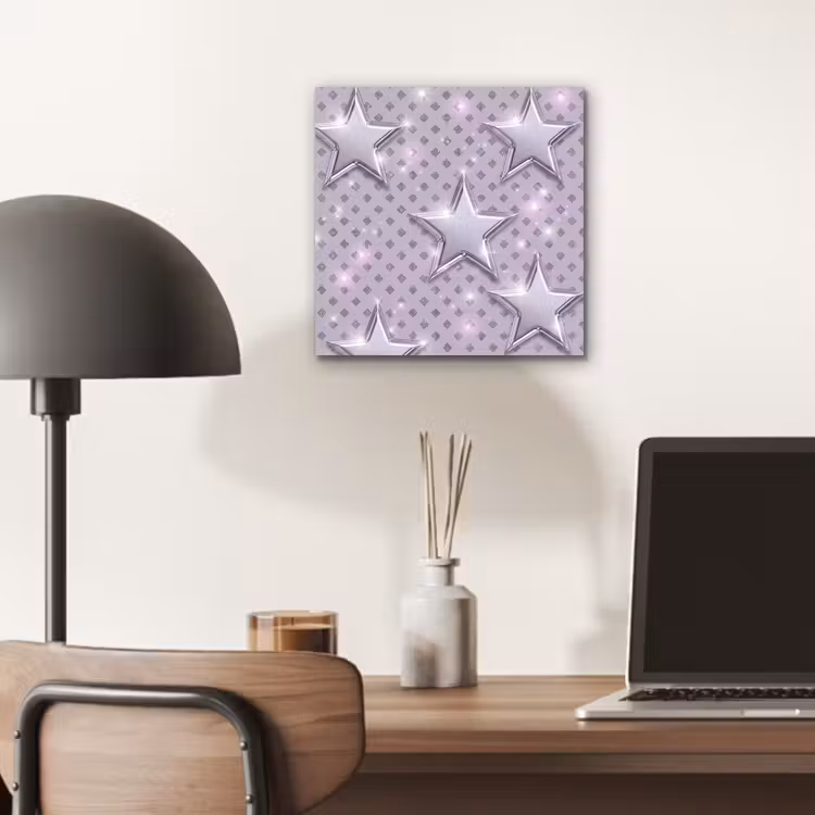 Aluminium schilderij - Sterren - Zilver - Abstract — 6