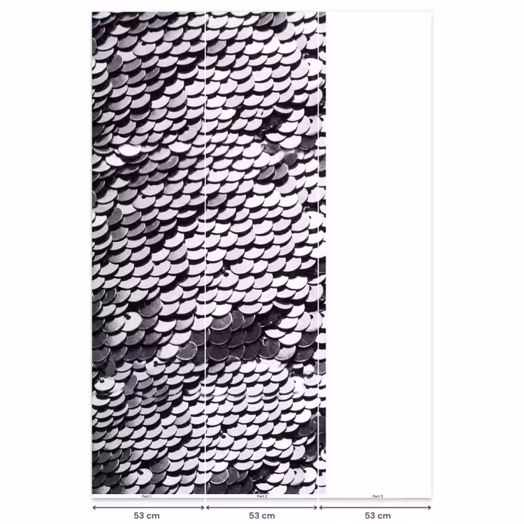 Behang - Pailletten - Zilver - Patroon β 6