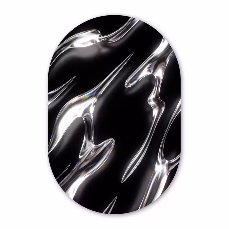 Muurovaal aluminium - Glas - Vormen - Abstract — 1