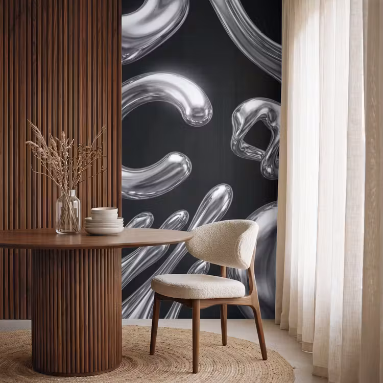 Behang - Abstract - Vormen - Zilver — 4