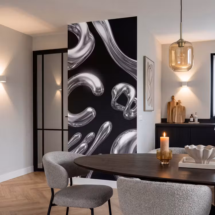 Behang - Abstract - Vormen - Zilver — 5