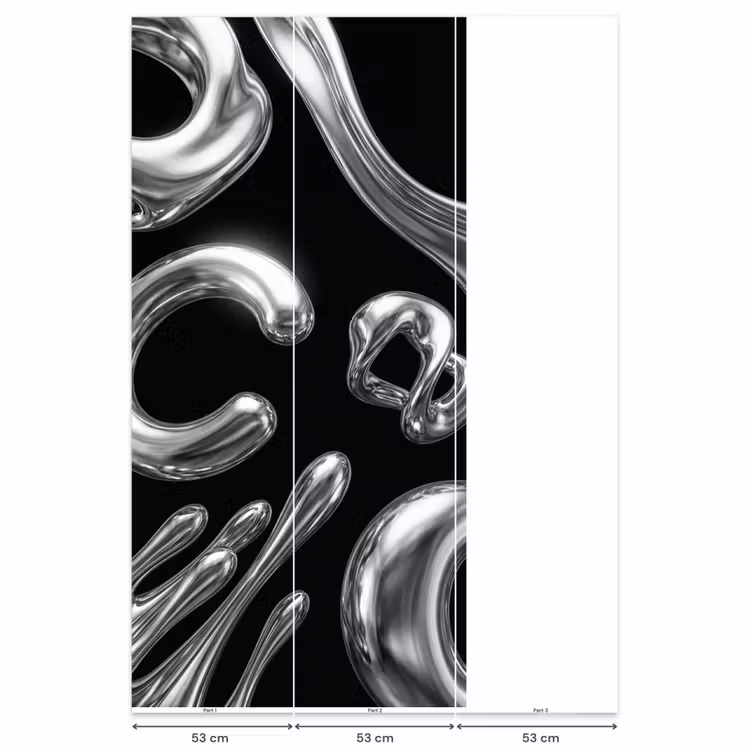 Behang - Abstract - Vormen - Zilver — 6