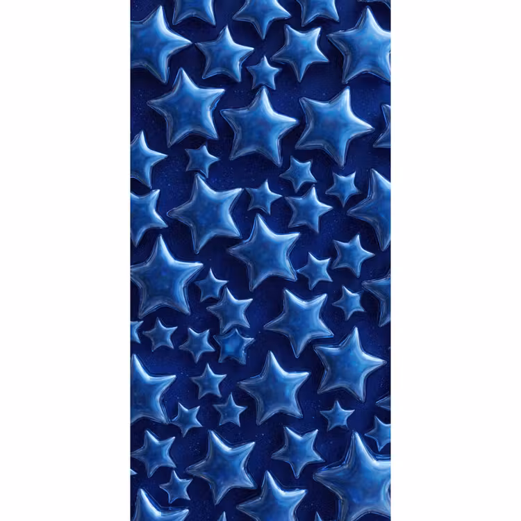 Behang - Blauwe sterren patroon — 2