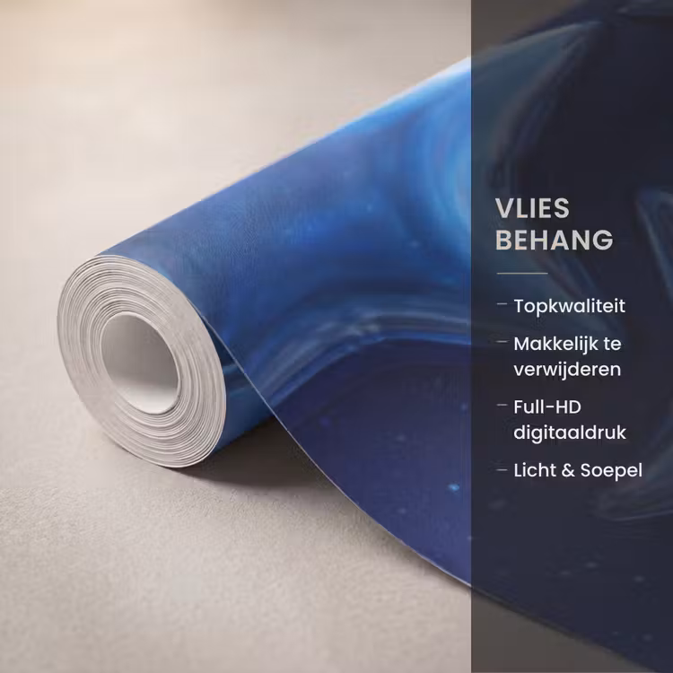 Behang - Blauwe sterren patroon — 3