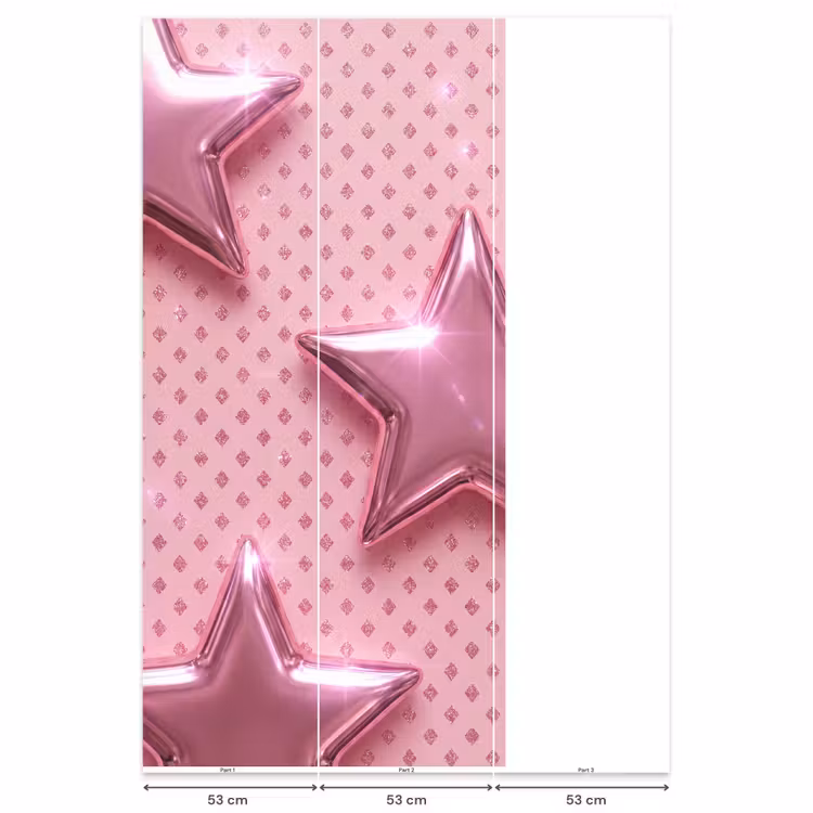 Behang - Sterren - Roze - Abstract β 6