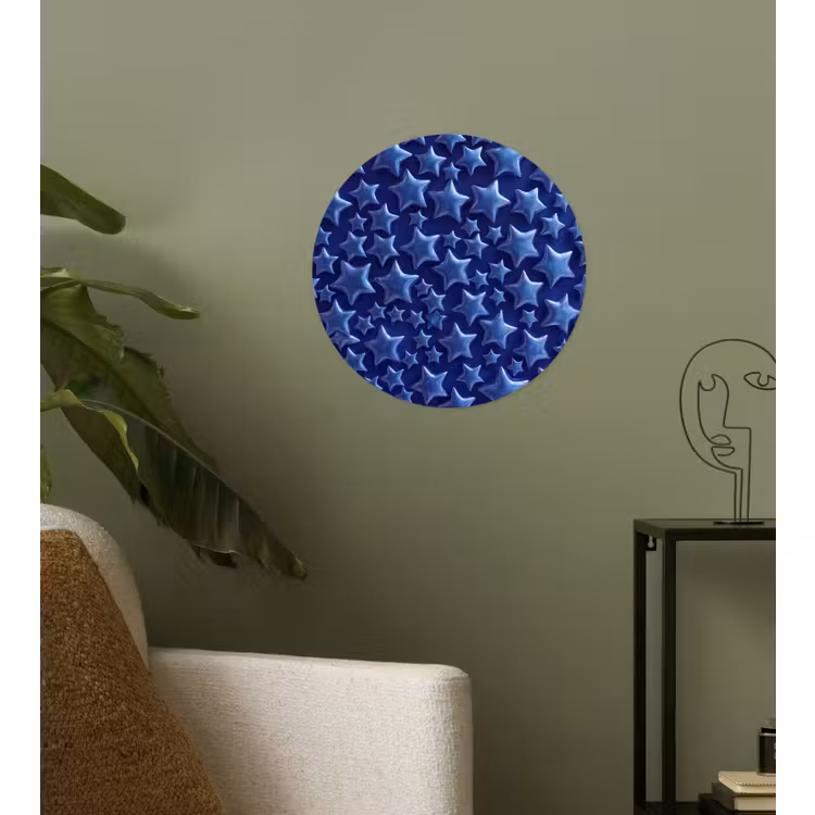 Behangcirkel - Blauwe sterren patroon — 3